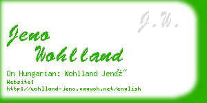 jeno wohlland business card